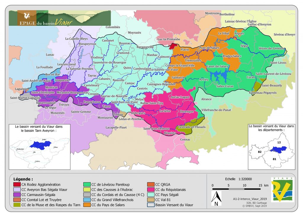 Les EPCI-FP du bassin versant du Viaur
