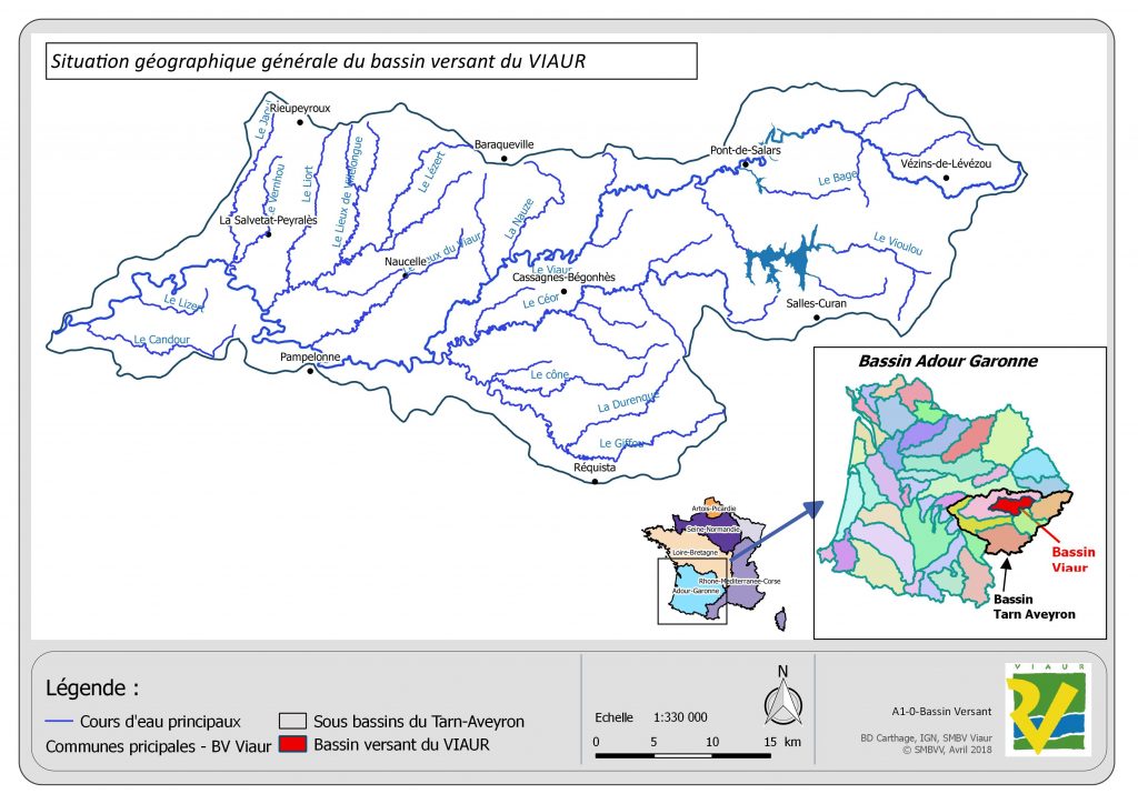 Carte : Localisation du bassin versant du Viaur